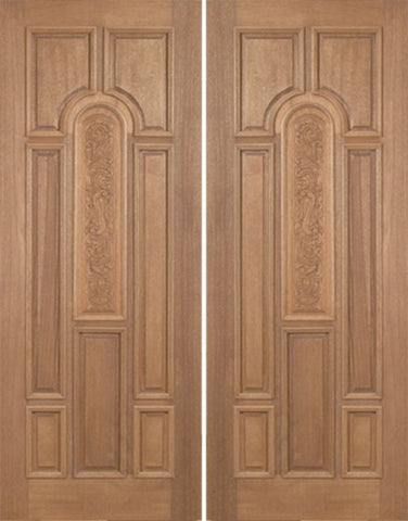 WDMA 60x96 Door (5ft by 8ft) Exterior Mahogany Revis Double Door Carved Panel - 8ft Tall 1
