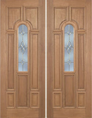 WDMA 60x96 Door (5ft by 8ft) Exterior Mahogany Revis Double Door w/ C Glass - 8ft Tall 1