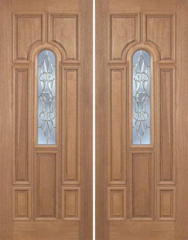 WDMA 60x96 Door (5ft by 8ft) Exterior Mahogany Revis Double Door w/ L Glass - 8ft Tall 1