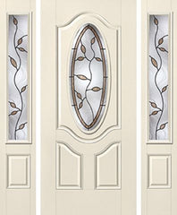 WDMA 62x80 Door (5ft2in by 6ft8in) Exterior Smooth Avonlea 3/4 Deluxe Oval Lite 2 Panel Star Door 2 Sides 1