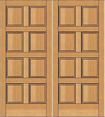 WDMA 64x80 Door (5ft4in by 6ft8in) Exterior Fir 1-3/4in 8 Panel Double Door 1