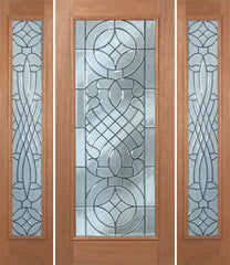 WDMA 64x80 Door (5ft4in by 6ft8in) Exterior Mahogany Livingston Single Door/2side w/ D Glass - 6ft8in Tall 1