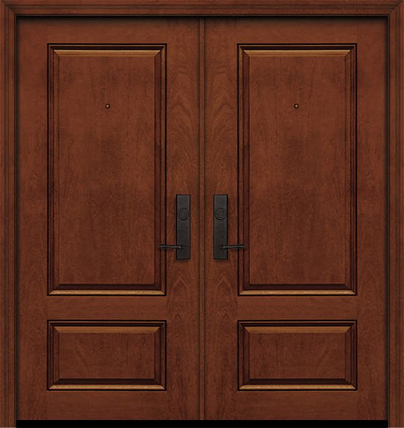 WDMA 64x80 Door (5ft4in by 6ft8in) Exterior Mahogany 80in Double 2 Panel Square Door 1