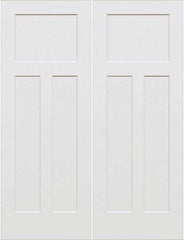 WDMA 64x96 Door (5ft4in by 8ft) Interior Swing Smooth 96in 3-Panel Craftsman Primed Double Door 1