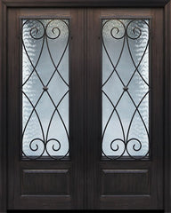 WDMA 64x96 Door (5ft4in by 8ft) Exterior Cherry IMPACT | 96in Double 1 Panel 3/4 Lite Charleston Door 1