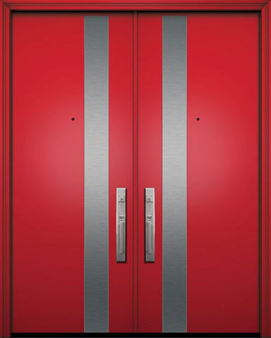 WDMA 64x96 Door (5ft4in by 8ft) Exterior Smooth 96in Double Costa Mesa Solid Contemporary Door 1