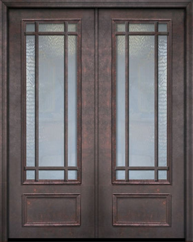WDMA 64x96 Door (5ft4in by 8ft) French 96in ThermaPlus Steel 9 Lite SDL 3/4 Lite Double Door 1