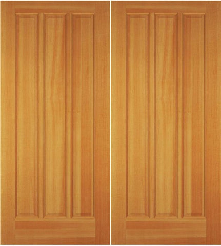 WDMA 68x78 Door (5ft8in by 6ft6in) Exterior Swing Cherry Wood 3 Panel Double Door 1