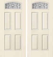 WDMA 68x80 Door (5ft8in by 6ft8in) Exterior Smooth Wellesley Camber Top Lite 4 Panel Star Double Door 1
