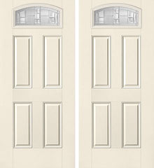 WDMA 68x80 Door (5ft8in by 6ft8in) Exterior Smooth SaratogaTM Camber Top Lite 4 Panel Star Double Door 1