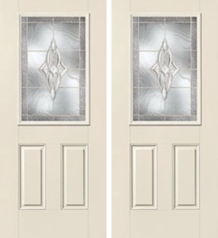 WDMA 68x80 Door (5ft8in by 6ft8in) Exterior Smooth Wellesley Half Lite 2 Panel Star Double Door 1