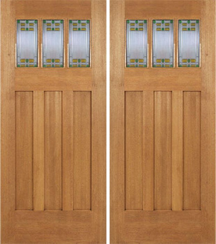 WDMA 72x84 Door (6ft by 7ft) Exterior Mahogany Barnsdale Double Door w/ GO Glass 1