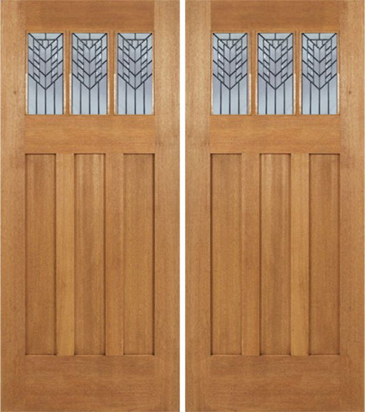 WDMA 72x84 Door (6ft by 7ft) Exterior Mahogany Barnsdale Double Door w/ E Glass 1