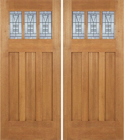 WDMA 72x84 Door (6ft by 7ft) Exterior Mahogany Barnsdale Double Door w/ B Glass 1