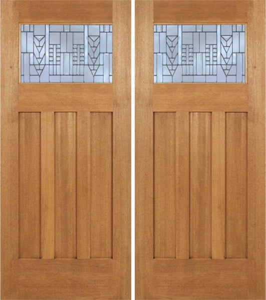WDMA 72x84 Door (6ft by 7ft) Exterior Mahogany Biltmore Double Door w/ A Glass 1