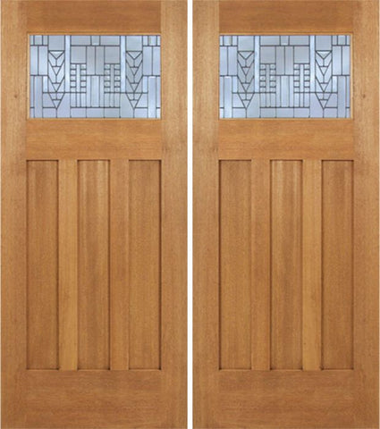 WDMA 72x84 Door (6ft by 7ft) Exterior Mahogany Biltmore Double Door w/ A Glass 1