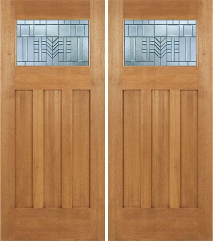 WDMA 72x84 Door (6ft by 7ft) Exterior Mahogany Biltmore Double Door w/ C Glass 1