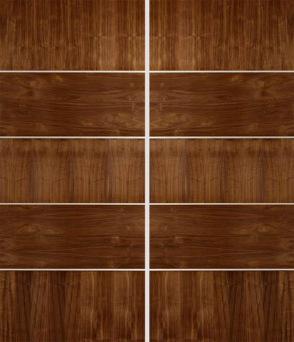 WDMA 72x84 Door (6ft by 7ft) Exterior Walnut Rustic Modern Double Entry Door 1