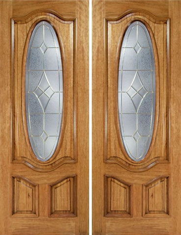 WDMA 72x96 Door (6ft by 8ft) Exterior Mahogany La Jolla Double Door w/ A Glass - 8ft Tall 1