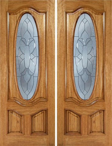 WDMA 72x96 Door (6ft by 8ft) Exterior Mahogany La Jolla Double Door w/ BO Glass - 8ft Tall 1