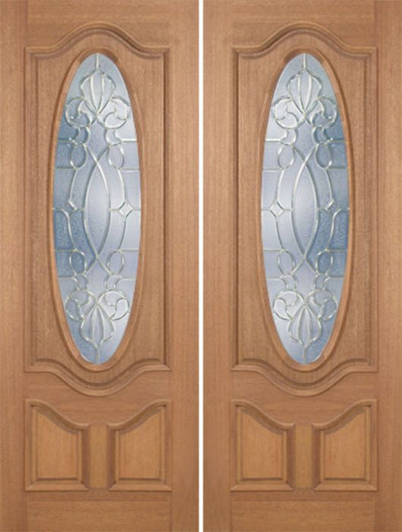 WDMA 72x96 Door (6ft by 8ft) Exterior Mahogany Carmel Double Door w/ CO Glass - 8ft Tall 1