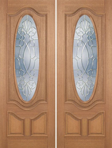 WDMA 72x96 Door (6ft by 8ft) Exterior Mahogany Carmel Double Door w/ CO Glass - 8ft Tall 1