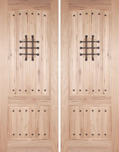 WDMA 72x96 Door (6ft by 8ft) Exterior Walnut Rustica II Double Door 1