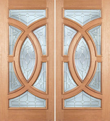 WDMA 72x96 Door (6ft by 8ft) Exterior Mahogany Crescendo Double Door w/ A Glass 1