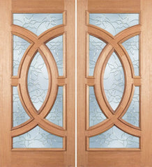 WDMA 72x96 Door (6ft by 8ft) Exterior Mahogany Crescendo Double Door w/ S Glass 1