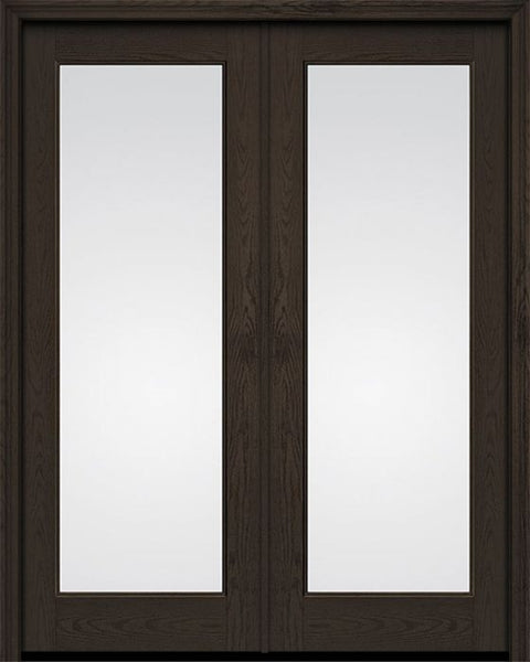 WDMA 72x96 Door (6ft by 8ft) Exterior Barn Oak 1 Lite 8ft0in Full Lite Flush-Glazed Fiberglass Double Door 1
