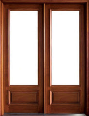 WDMA 72x96 Door (6ft by 8ft) Patio Swing Mahogany Wakefield 1 Lite Double Door 1