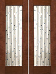 WDMA 72x96 Door (6ft by 8ft) Exterior Mahogany 2-1/4in Thick Contemporary Double Doors Art Glass 1