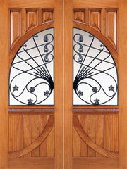 WDMA 72x96 Door (6ft by 8ft) Exterior Mahogany Solid Double Doors Old World Forged Iron 1