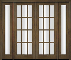 WDMA 76x80 Door (6ft4in by 6ft8in) Exterior Swing Mahogany 12 Lite TDL Double Entry Door Full Sidelights 3
