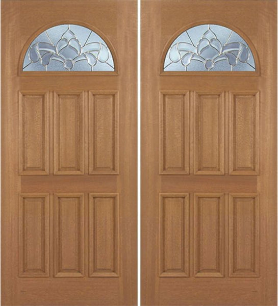 WDMA 84x80 Door (7ft by 6ft8in) Exterior Mahogany Jefferson Double Door w/ C Glass 1
