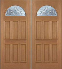 WDMA 84x80 Door (7ft by 6ft8in) Exterior Mahogany Jefferson Double Door w/ C Glass 1