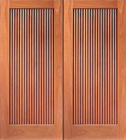 WDMA 84x80 Door (7ft by 6ft8in) Exterior Mahogany Double Door Hand Carved 1-Panel 1
