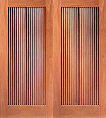 WDMA 84x80 Door (7ft by 6ft8in) Exterior Mahogany Double Door Hand Carved 1-Panel 1