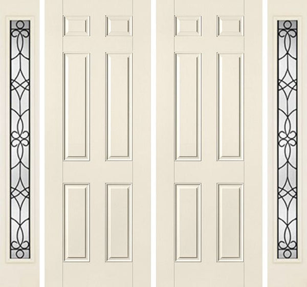 WDMA 84x96 Door (7ft by 8ft) Exterior Smooth 8ft 6 Panel Star Double Door 2 Sides Salinas Full Lite Flush 1