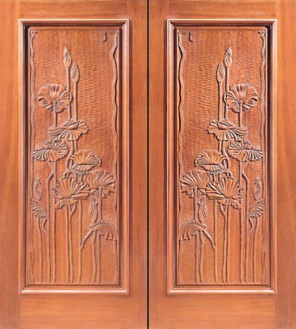 WDMA 84x96 Door (7ft by 8ft) Exterior Mahogany Hand Carved Panel Double Door in  1