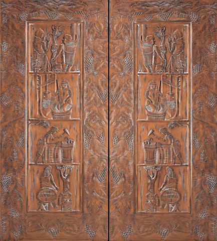 WDMA 84x96 Door (7ft by 8ft) Exterior Mahogany Italian Style Wine Double Door Hand Carved  1