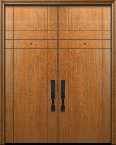 WDMA 84x96 Door (7ft by 8ft) Exterior Mahogany 42in x 96in Double Fleetwood Solid Contemporary Door 1