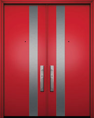 WDMA 84x96 Door (7ft by 8ft) Exterior Smooth 42in x 96in Double Costa Mesa Solid Contemporary Door 1
