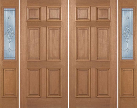 WDMA 88x80 Door (7ft4in by 6ft8in) Exterior Mahogany Augusta Double Door/2side w/ AO Glass 1