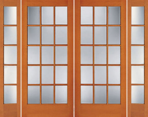 WDMA 88x80 Door (7ft4in by 6ft8in) Exterior Fir 1515 15-Lite Double Door Sidelights 1