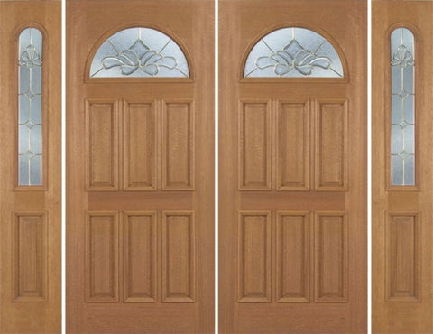 WDMA 88x80 Door (7ft4in by 6ft8in) Exterior Mahogany Jefferson Double Door/2side w/ BO Glass 1