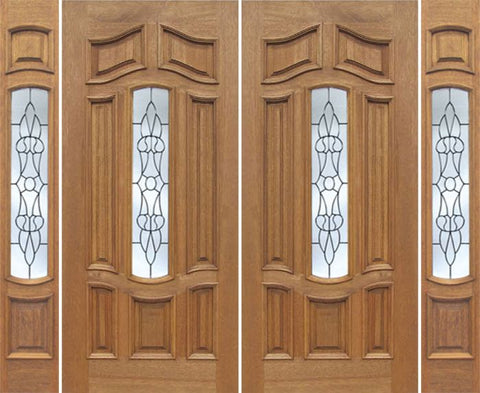 WDMA 88x80 Door (7ft4in by 6ft8in) Exterior Mahogany Palisades Double Door/2side w/ L Glass 1