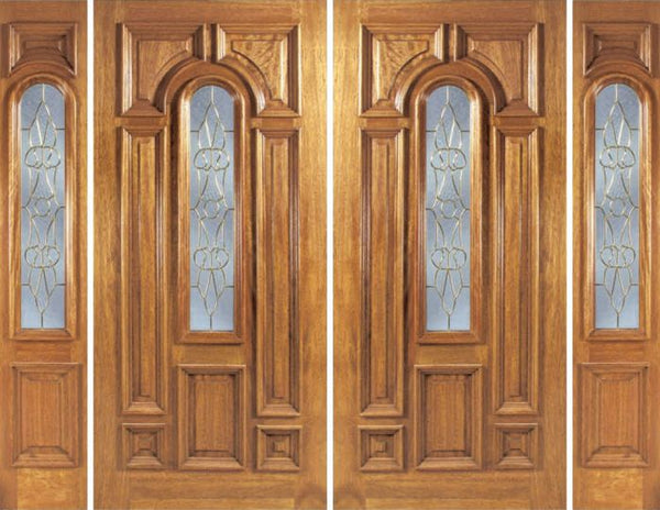 WDMA 88x80 Door (7ft4in by 6ft8in) Exterior Mahogany Ironbark Double Door/2side w/ OL Glass 1