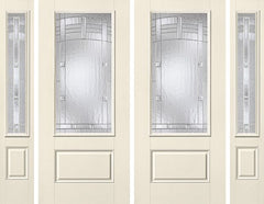 WDMA 88x80 Door (7ft4in by 6ft8in) Exterior Smooth MaplePark 3/4 Lite 1 Panel Star Double Door 2 Sides 1