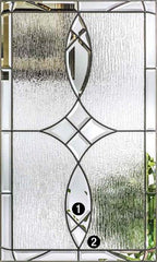 WDMA 88x80 Door (7ft4in by 6ft8in) Exterior Oak Blackstone Half Lite 2 Panel Fiberglass Double Door 2 Sides 2